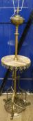A brass and onyx standard lamp Base 42cm