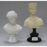 A Parian bust and a composition bust of Princess Alexandra tallest 27cm (2)
