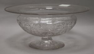 A Stourbridge cut glass pedestal fruit bowl diameter 30.5cm