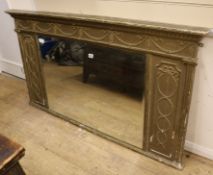 An overmantel mirror W.146cm