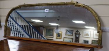 A gilt framed overmantel mirror W.123cm