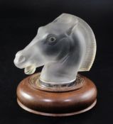 Longchamp/Horse. A glass mascot by René Lalique, introduced on 12/6/1929, No.1152A in clear and
