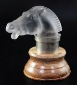 Epsom/Horse. A glass mascot by René Lalique, introduced on 5/6/1929, No.1153 in satin and frosted