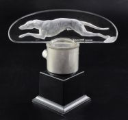Levrier/Greyhound. A glass mascot by René Lalique, introduced on 14/3/1928, No.1141 in clear and