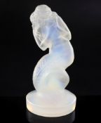 Naiade/Large Mermaid. A glass mascot by René Lalique, introduced 1920, No. 832 with rare factory