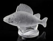 Perche Poisson/Perch. A glass mascot by René Lalique, introduced on 20/4/1929, No.1158 in clear