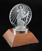 Sainte-Christophe/St. Christopher. A glass mascot by René Lalique, introduced on 1/3/1928, No.1142