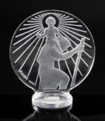 Sainte-Christophe/St. Christopher. A glass mascot by René Lalique, introduced on 1/3/1928, No.