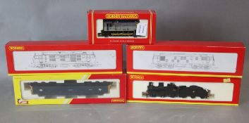 Four Hornby 00 gauge locomotives and a shunter; BR Class 55 St. Paddy R2879, BR 0-6-0 Dean Goods