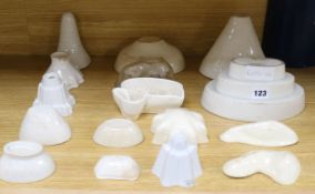 A collection of ceramic jelly moulds