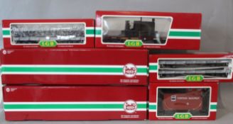 Lehmann Gross Bahn G gauge rolling stock; 2 x Uintah flat cars 42600, Union Pacific flat car with