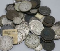 A group of assorted coins - George III and later