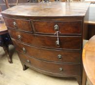 A mahogany bowfront chest of drawers W.102cm (a.f.)