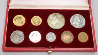 A cased South African 1966 coin proof set, two rand to one cent.