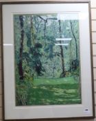 Tom Fairs, oil on card, 'Walk in the afternoon, Kenwood', signed, 28 x 20.5in.