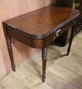 A Regency mahogany tea table W.98cm