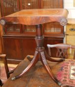 A pair of Regency style leather topped tables W.63cm