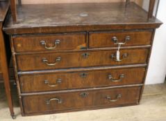 The top of an 18th century walnut chest on chest W.103cm