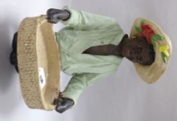 A 1950's blackamoor plaster centrepiece height 39cm