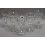 Five wine goblets height 18.5cm