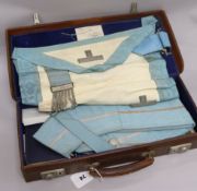 A suitcase of Masonic regalia