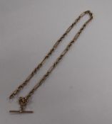 An early 20th century 9ct gold albert, 40cm, 22.5 grams.