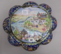 An 18th century Chinese enamel basin diameter 39cm