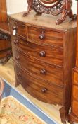 A George III mahogany bow-fronted chest of drawers W.100cm