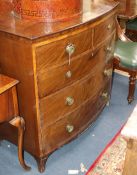 A Victorian mahogany bow fronted chest W.102cm