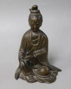 A Chinese bronze seated figure of a Bodhisattva