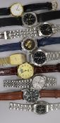 A mixed collection of gentlemen's wristwatches, to include Orvis, King Quartz, Rotary, Philip Persio