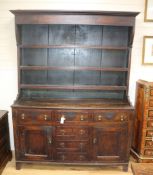 A George III oak dresser W.161cm