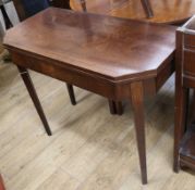 A mahogany card table W.92cm