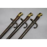 Three French bayonets length 66cm