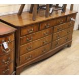 A mahogany bank of nine drawers W.153cm