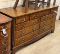A mahogany bank of nine drawers W.153cm