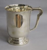 A George VI silver mug, G. Bryan & Co, Birmingham, 1946, 12.5cm, 10 oz.