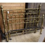 A Victorian brass bed frame W.144cm