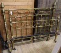 A Victorian brass bed frame W.144cm