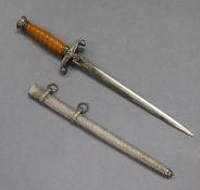 An original World War II German miniature army dagger, maker E&F. Horster Solingen length 20cm