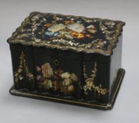 A Jennings & Bettridge papier mache box, length 21cm