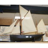 A model of a fishing vessel, first half 20th century length 98cm