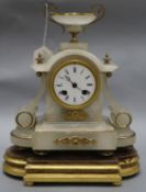 A French alabaster and gilt metal mantel clock overall height 34cm