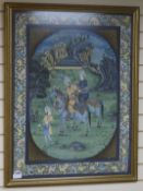 Persian School, gouache, "Akbar on the road to Eatepour Sikri", 96 x 73cm