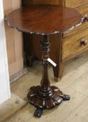 A Victorian rosewood and mahogany table W.50cm