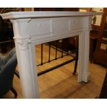 A neoclassical white painted fire surround W.183cm