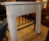A neoclassical white painted fire surround W.183cm