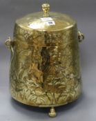 A Dutch brass coal bin height 40cm