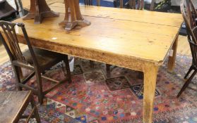 A pine kitchen table W.183cm