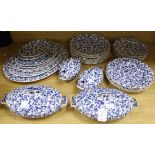 A Brown Westhead Moore & Co. blue and white dinner service